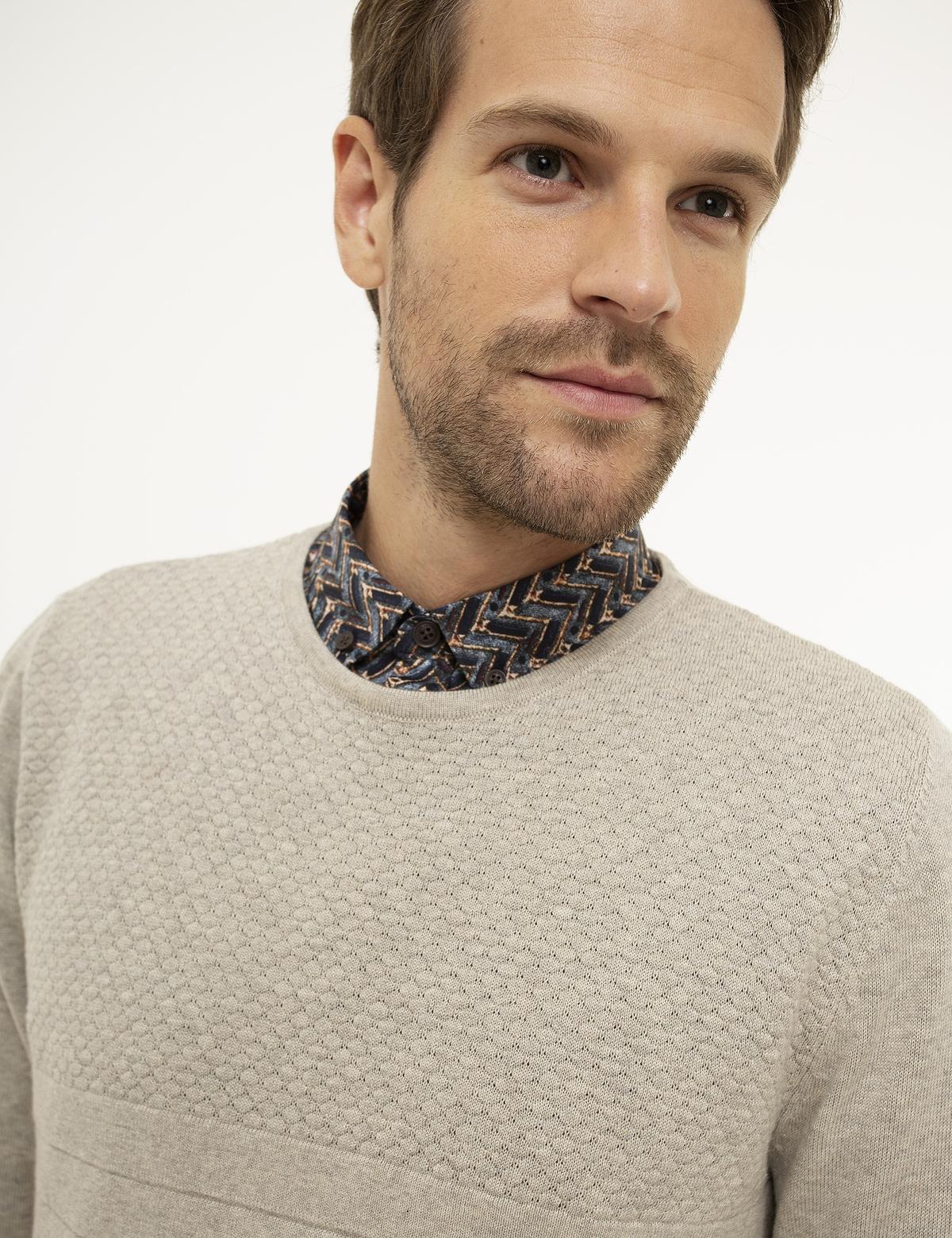 Kum Melanj Slim Fit Bisiklet Yaka Triko Kazak - 50210747021