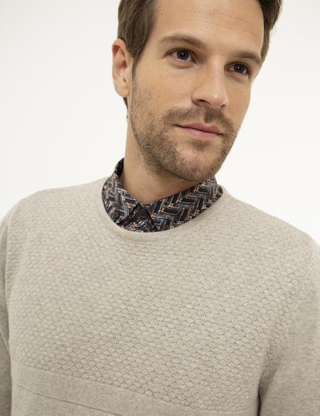 Kum Melanj Slim Fit Bisiklet Yaka Triko Kazak - 50210747021