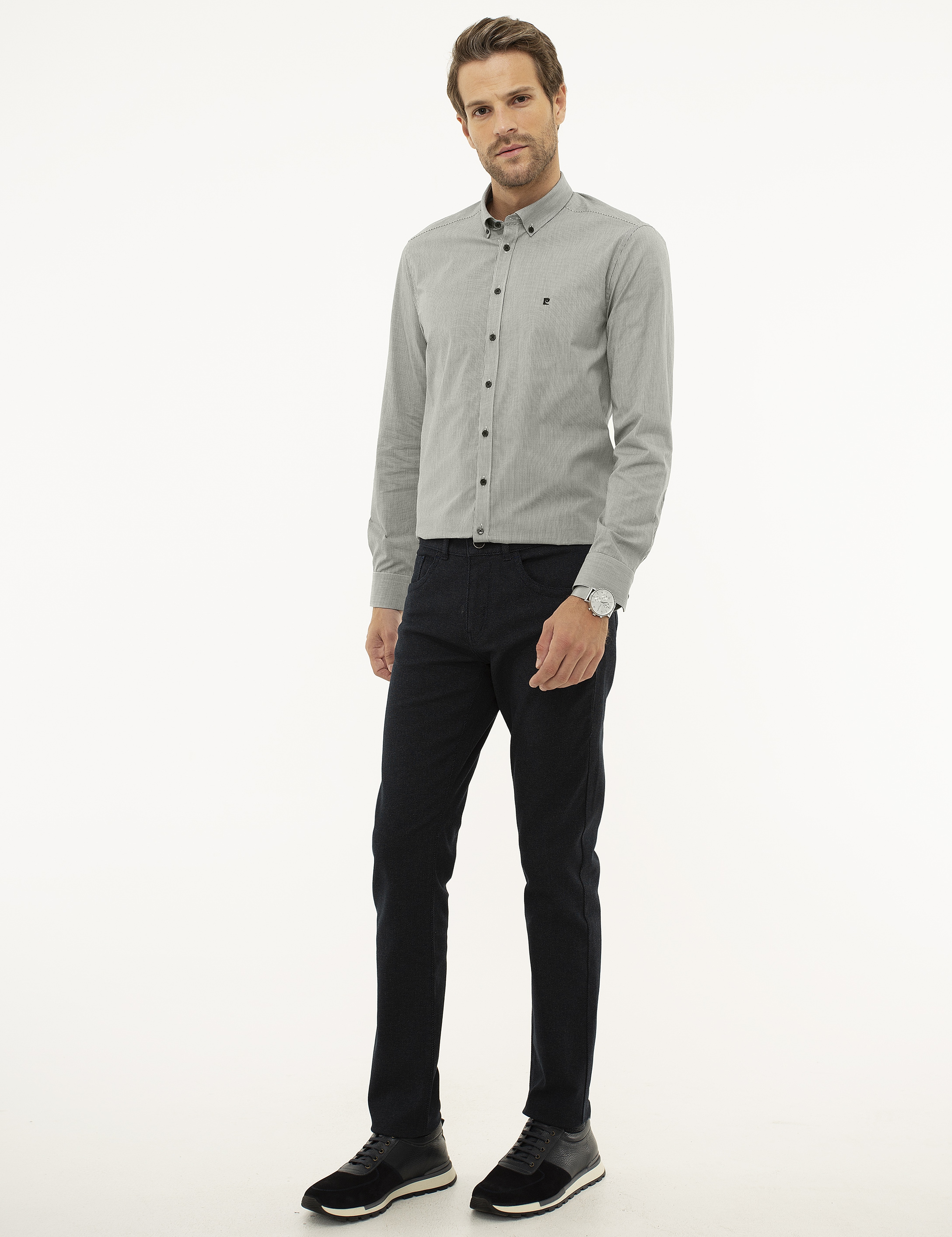 Lacivert Slim Fit Chino Pantolon - Image 2