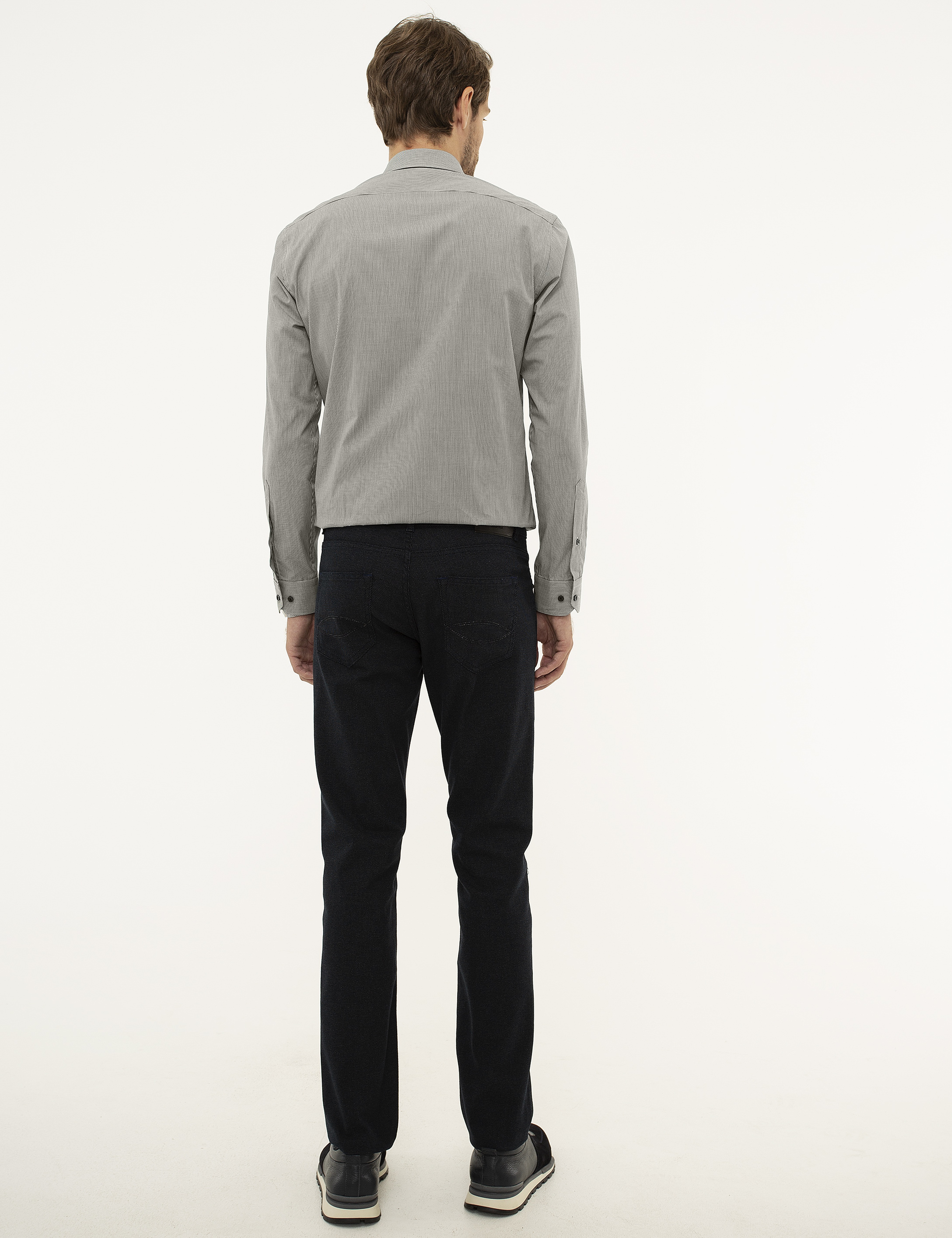Lacivert Slim Fit Chino Pantolon - Image 3