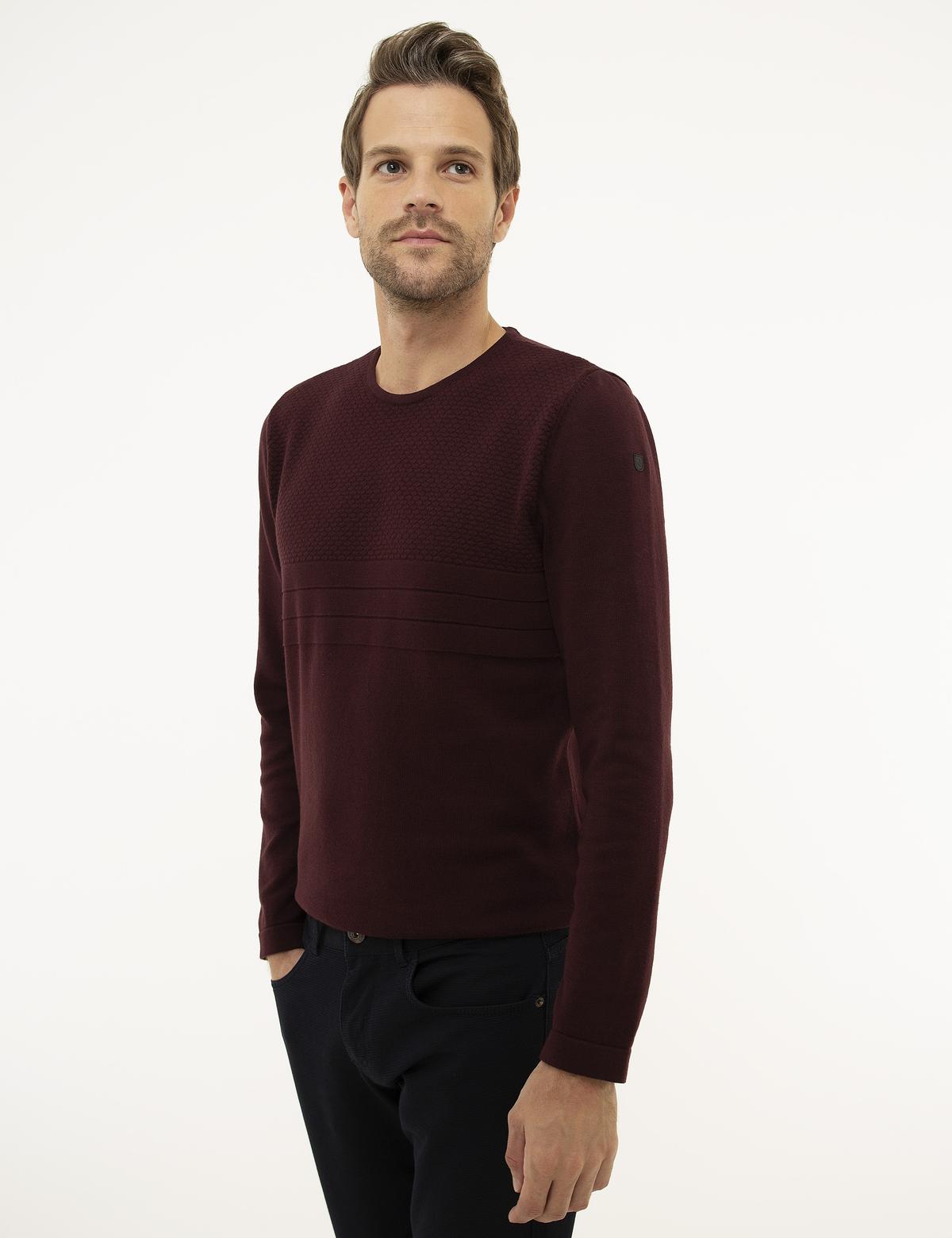 Bordo Slim Fit Kazak - 50210747016