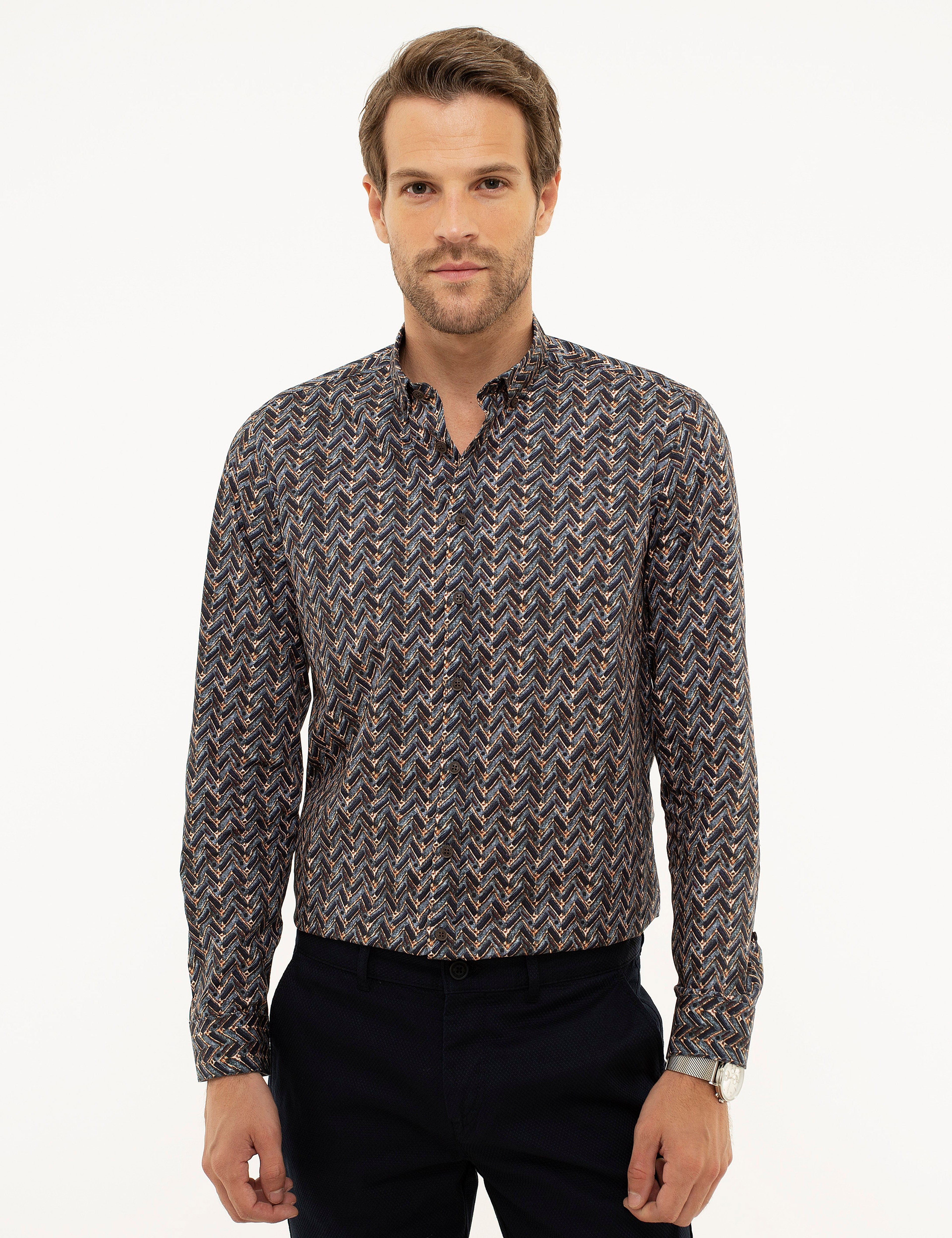 Lacivert Slim Fit Gömlek