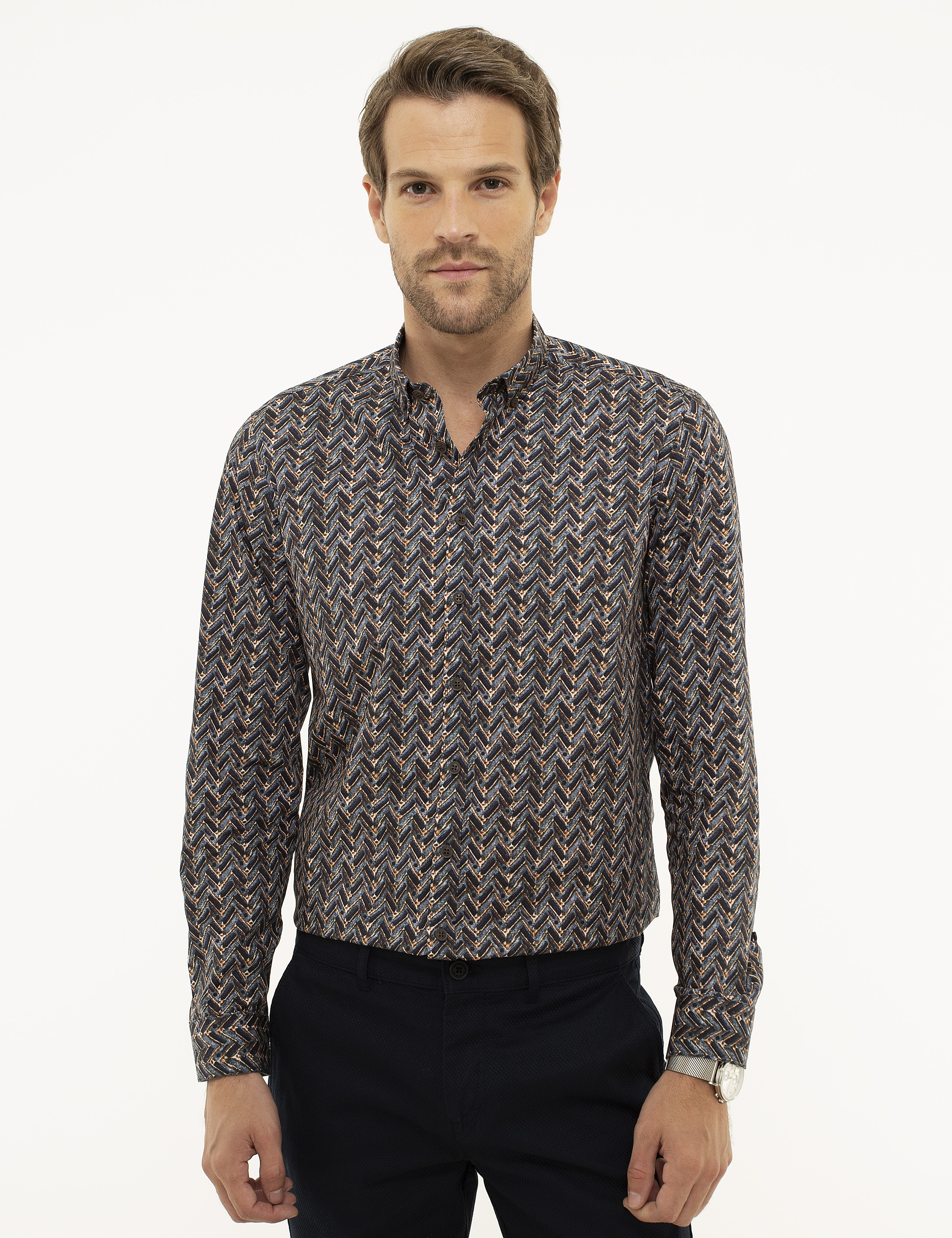 Lacivert Slim Fit Gömlek