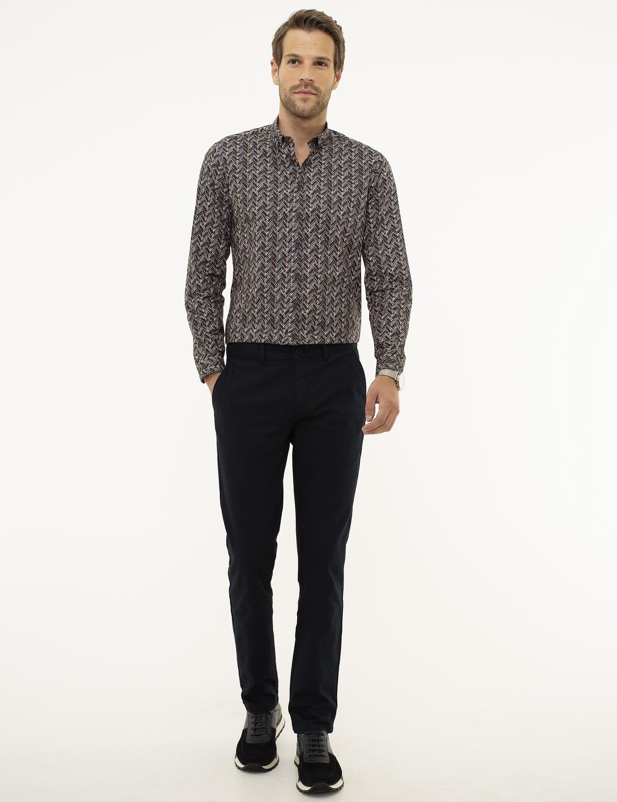 Lacivert Slim Fit Uzun Kollu Gömlek - 50209324008