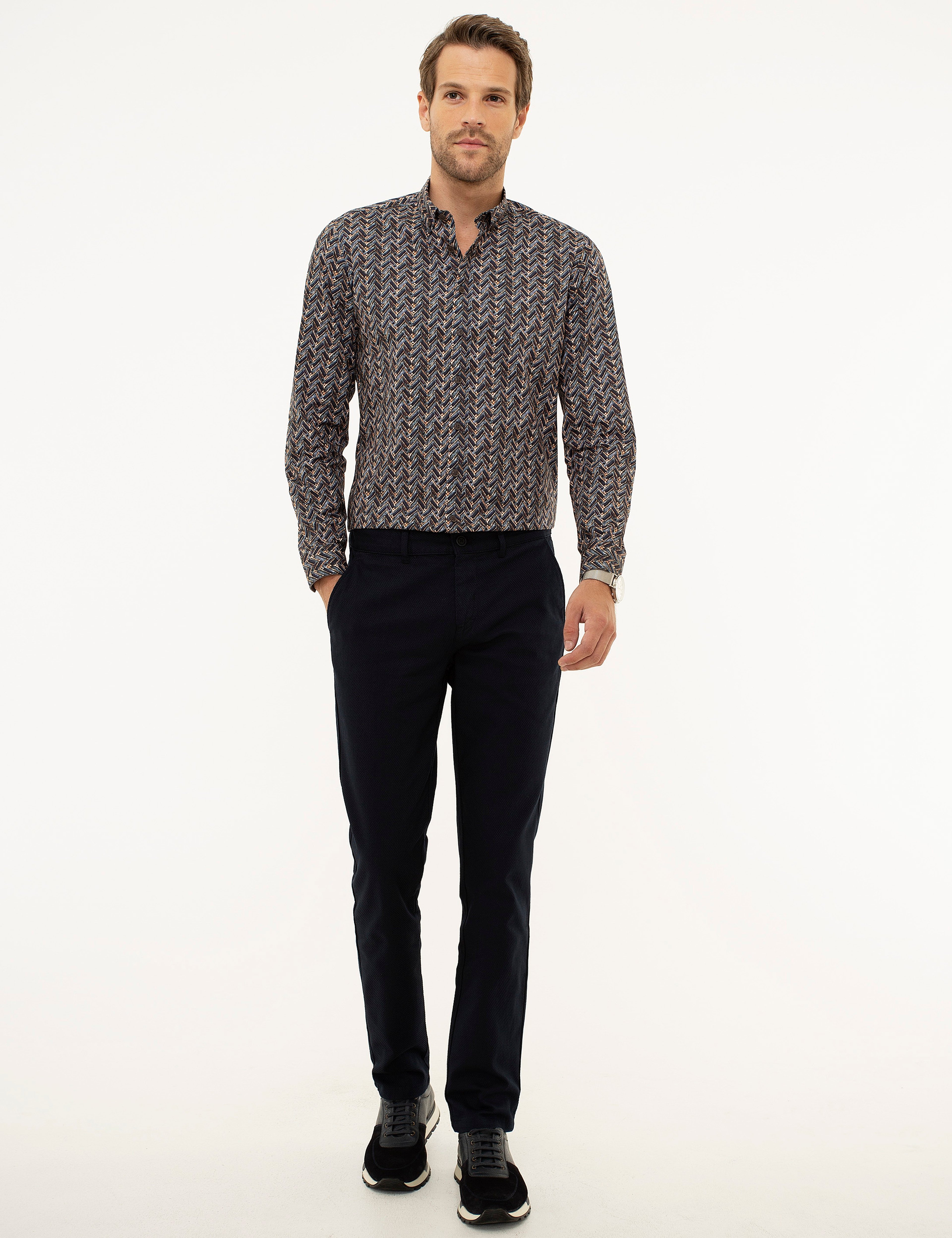 Lacivert Slim Fit Gömlek - Image 4