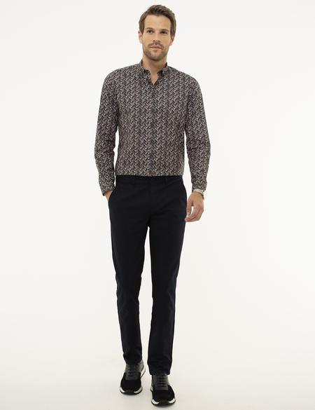 Lacivert Slim Fit Uzun Kollu Gömlek - 50209324008