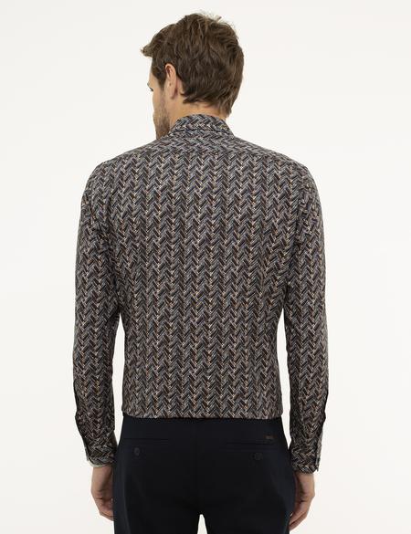 Lacivert Slim Fit Uzun Kollu Gömlek - 50209324008