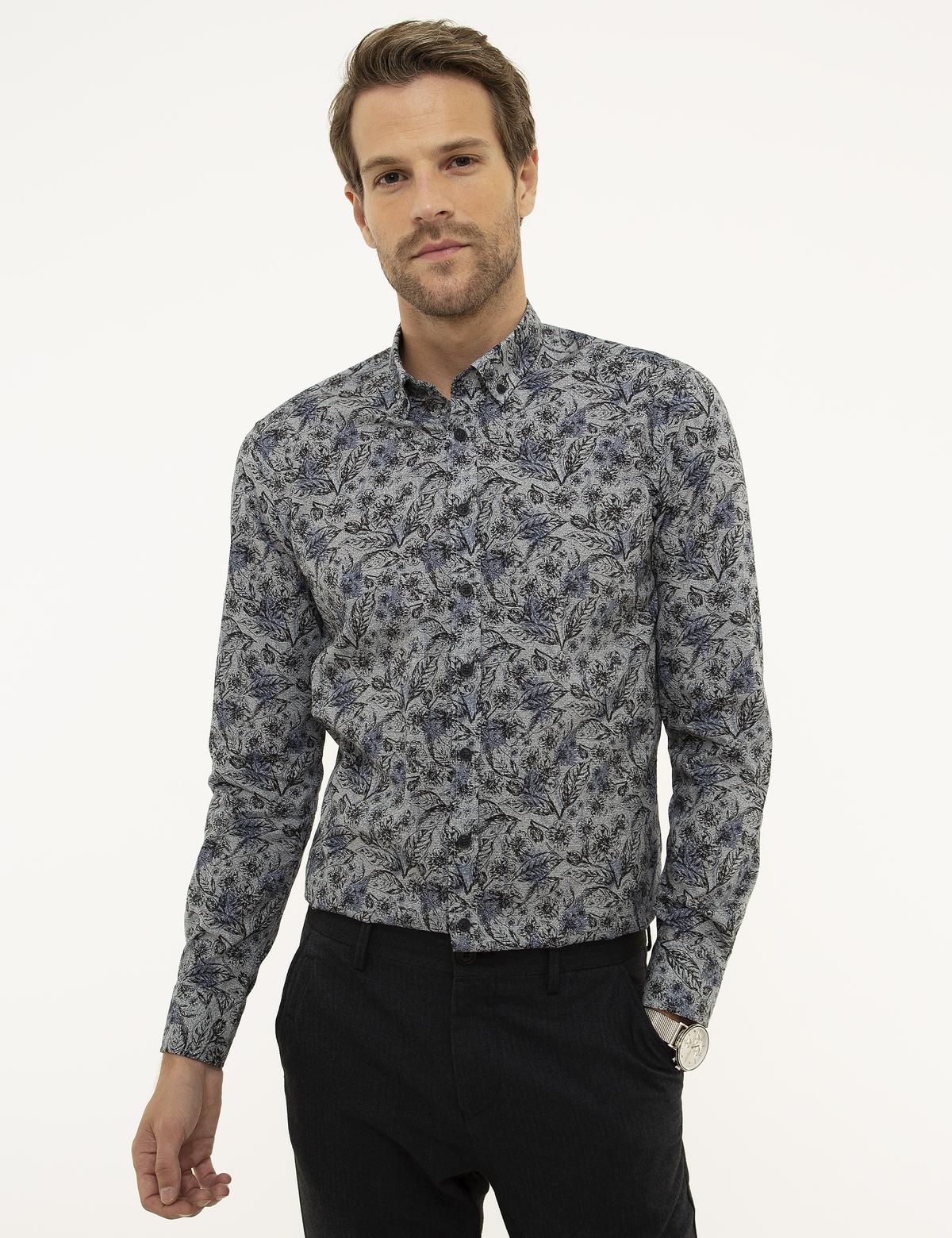 Lacivert Slim Fit Gömlek