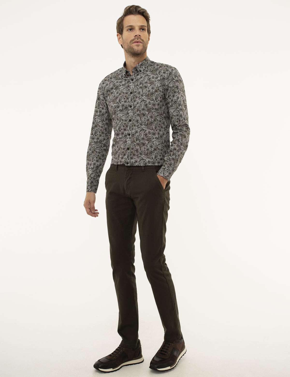 Haki Slim Fit Kanvas Pantolon - 50209800120