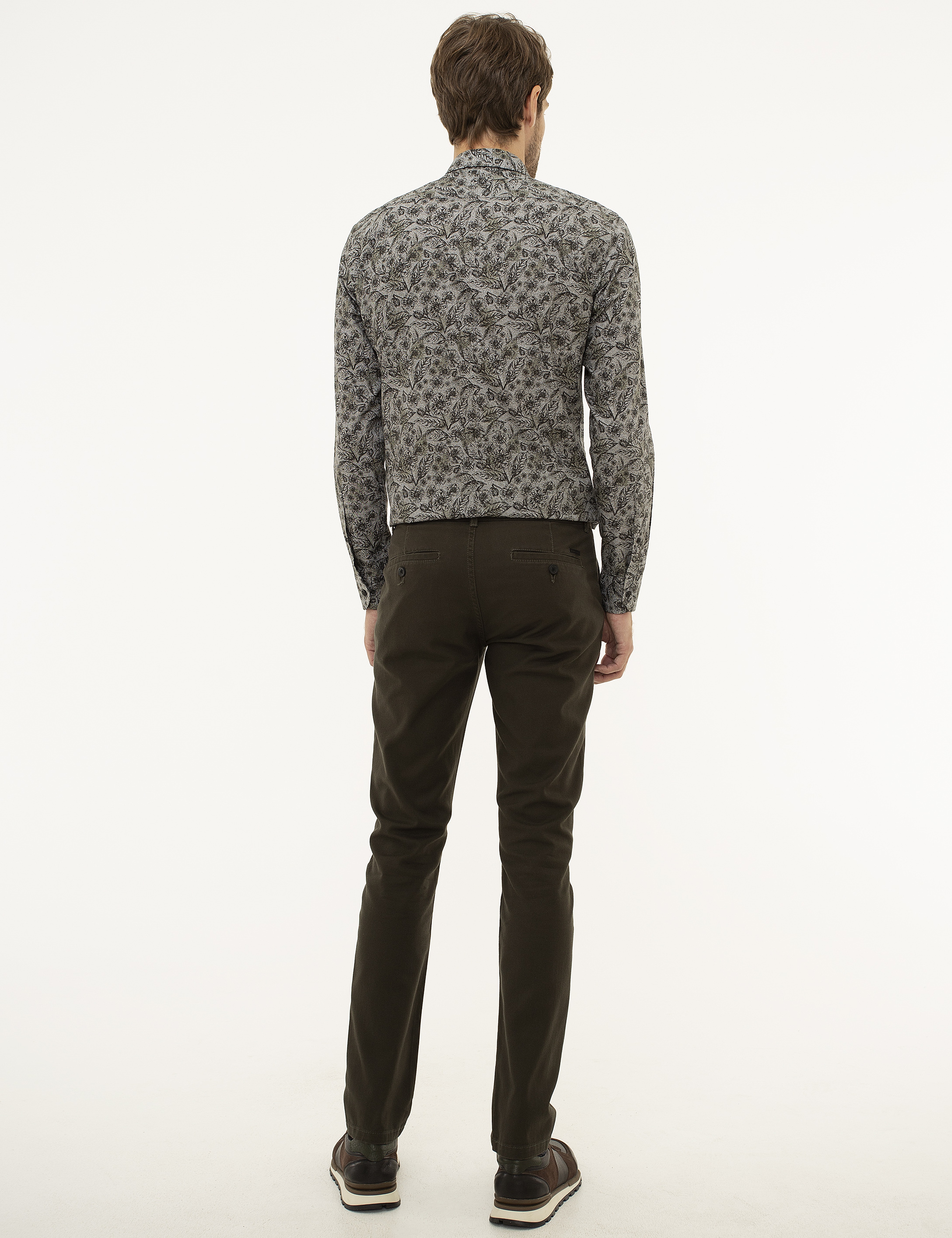 Haki Slim Fit Kanvas Pantolon - Image 3