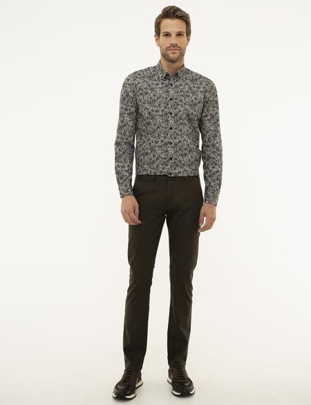 Haki Slim Fit Kanvas Pantolon - 50209800120