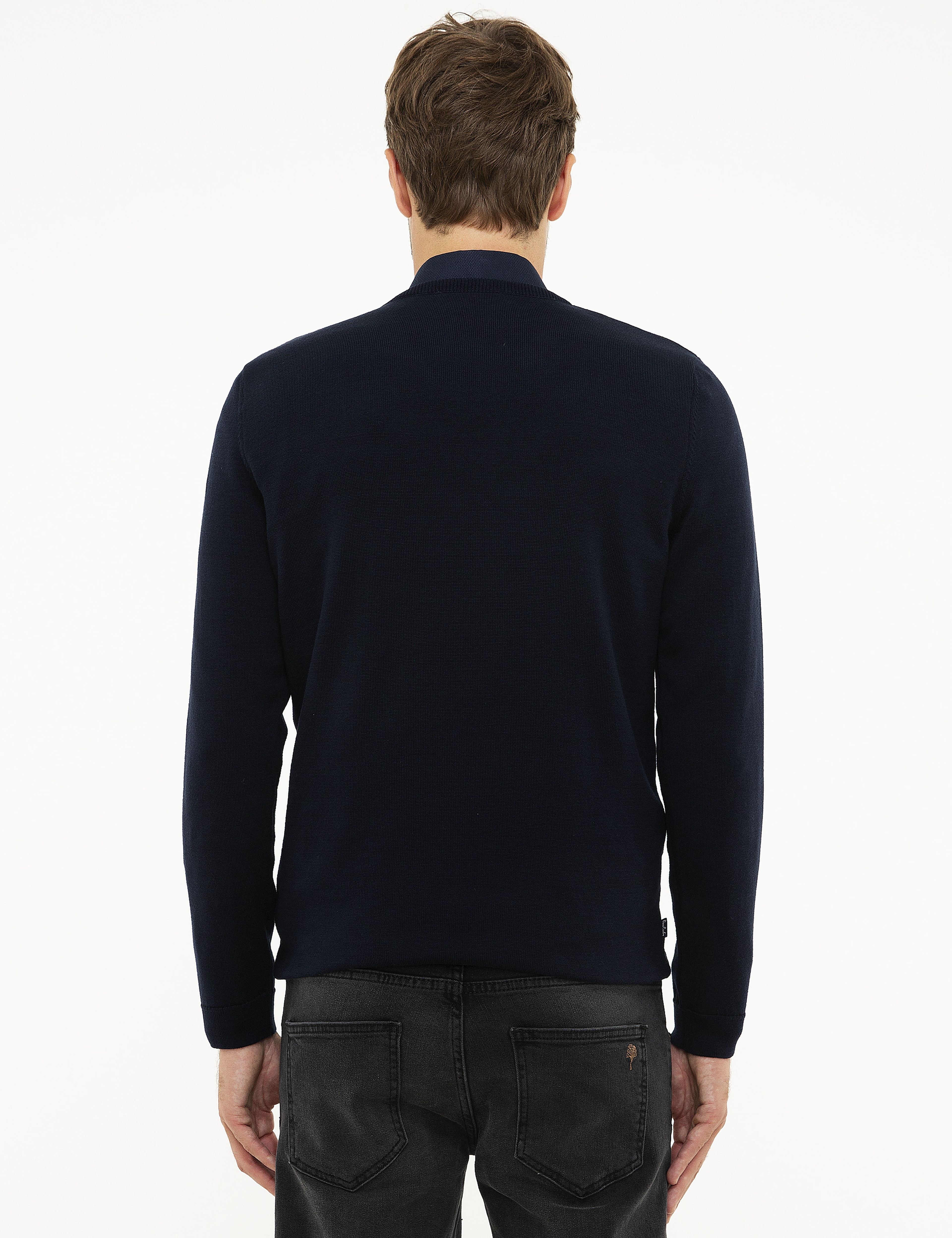 Koyu Lacivert Slim Fit Kazak