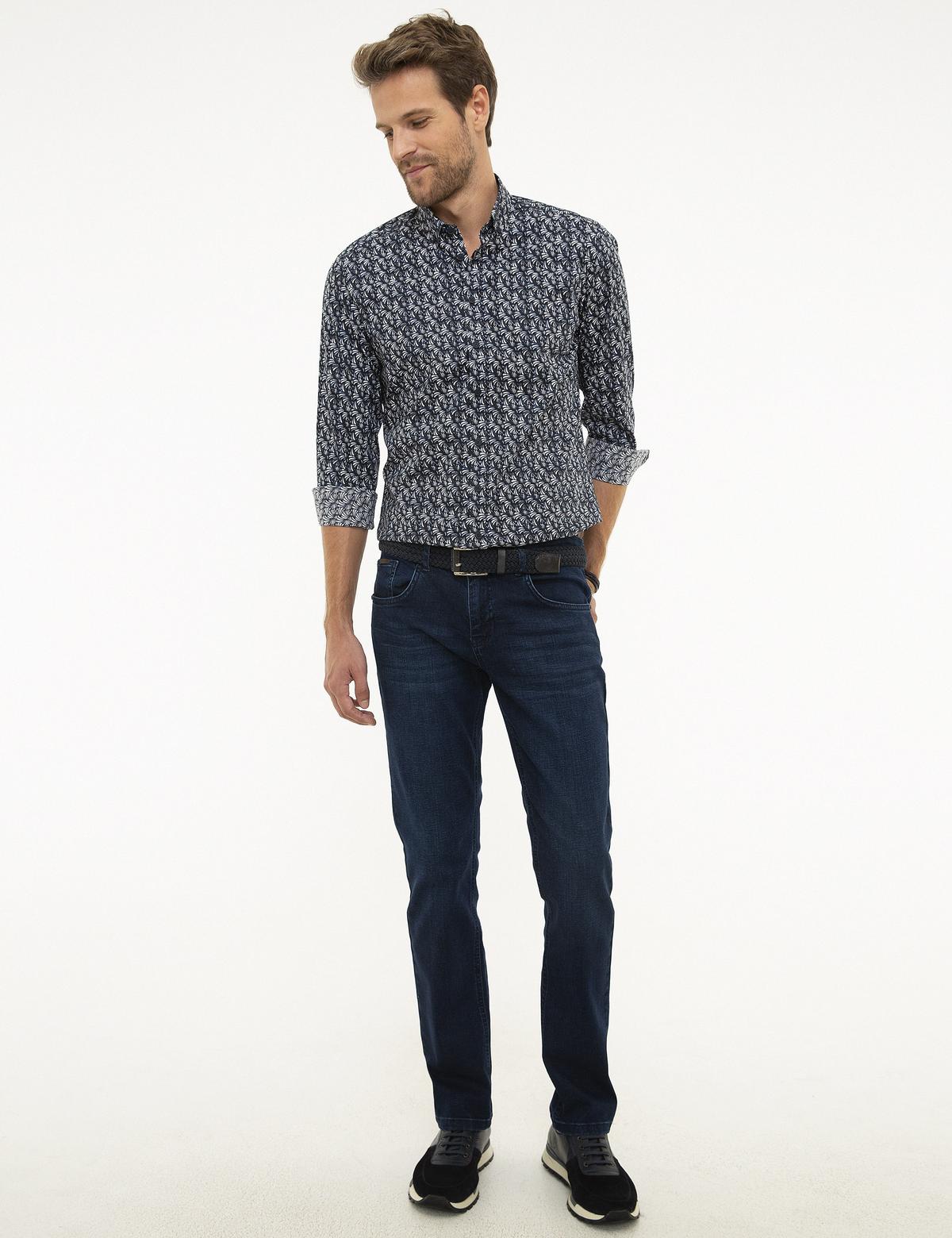 Lacivert Slim Fit Uzun Kollu Gömlek - 50209320001