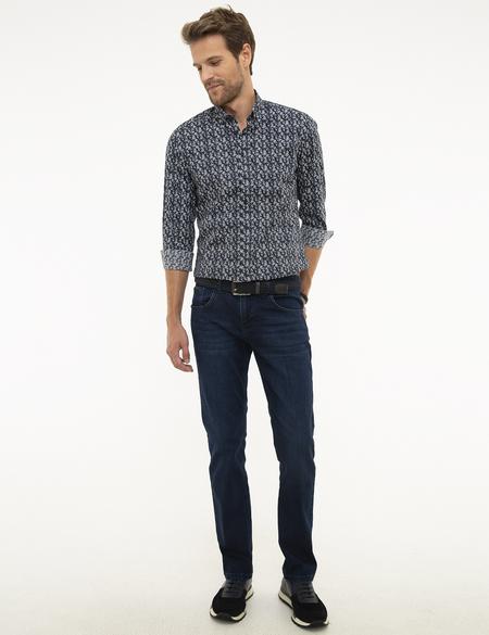 Lacivert Slim Fit Uzun Kollu Gömlek - 50209320001