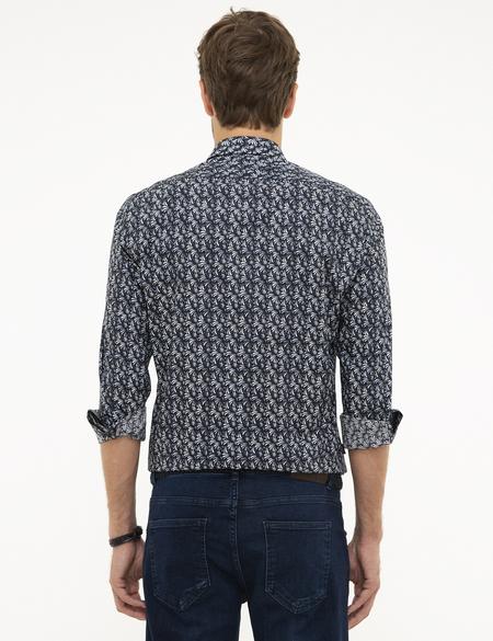 Lacivert Slim Fit Uzun Kollu Gömlek - 50209320001