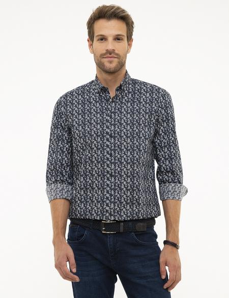 Lacivert Slim Fit Uzun Kollu Gömlek - 50209320001