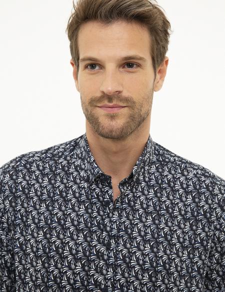 Lacivert Slim Fit Uzun Kollu Gömlek - 50209320001