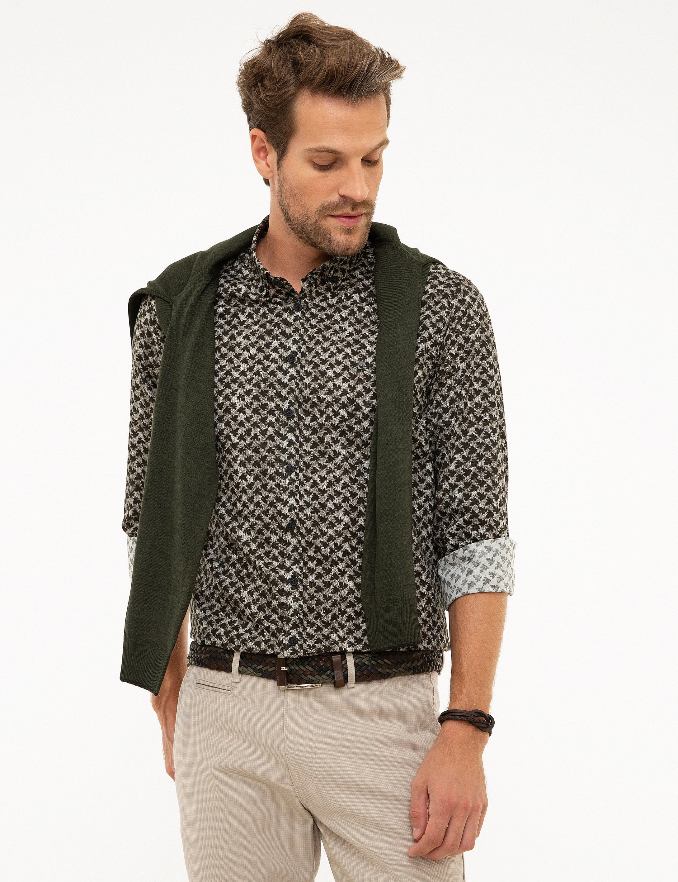 Koyu Yeşil Slim Fit Gömlek