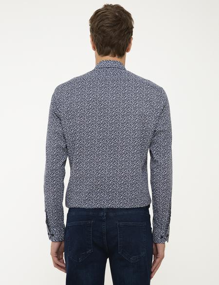 Lacivert Slim Fit Uzun Kollu Gömlek - 50209589001
