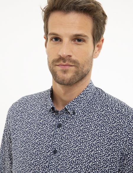 Lacivert Slim Fit Uzun Kollu Gömlek - 50209589001