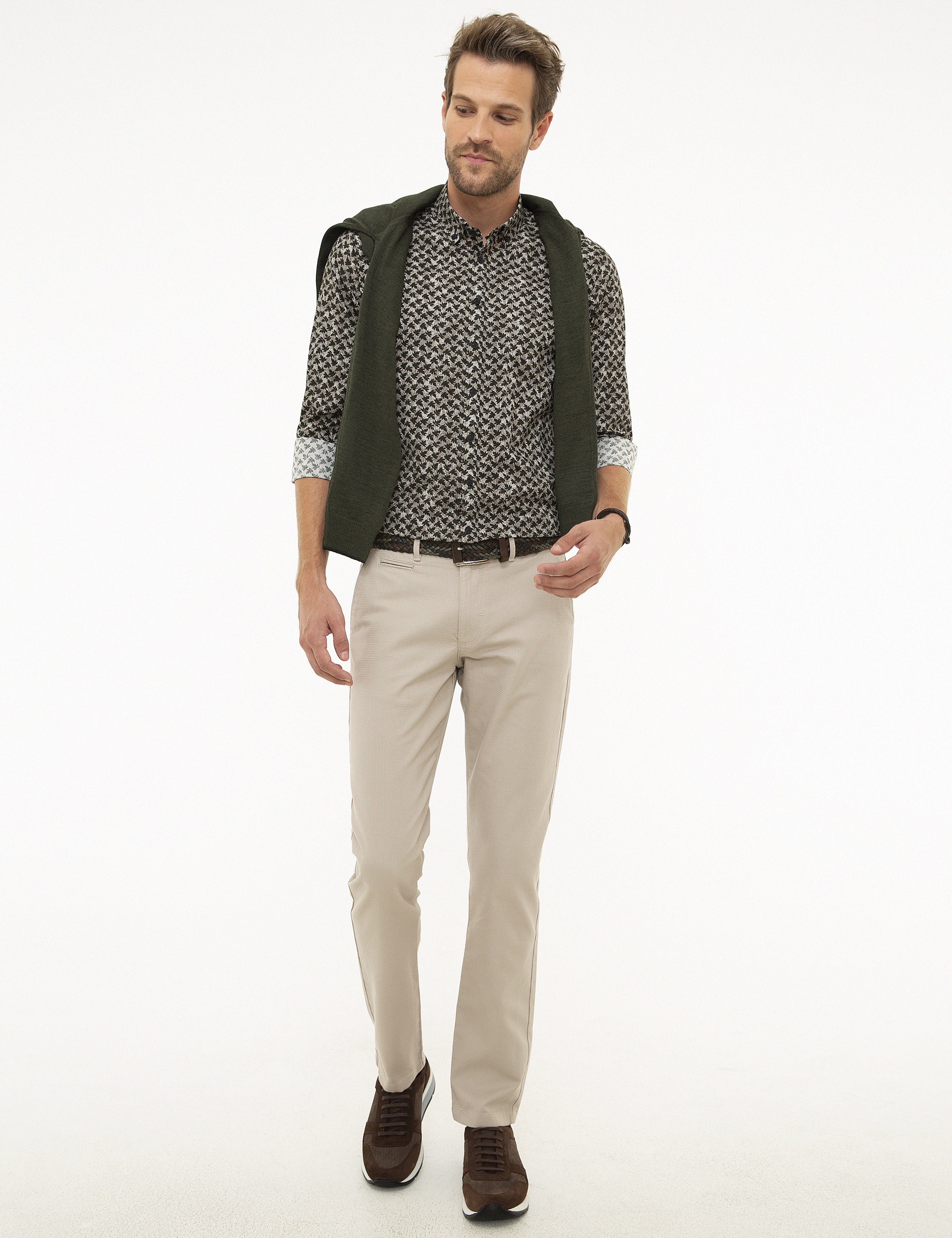 Koyu Yeşil Slim Fit Gömlek - Image 4