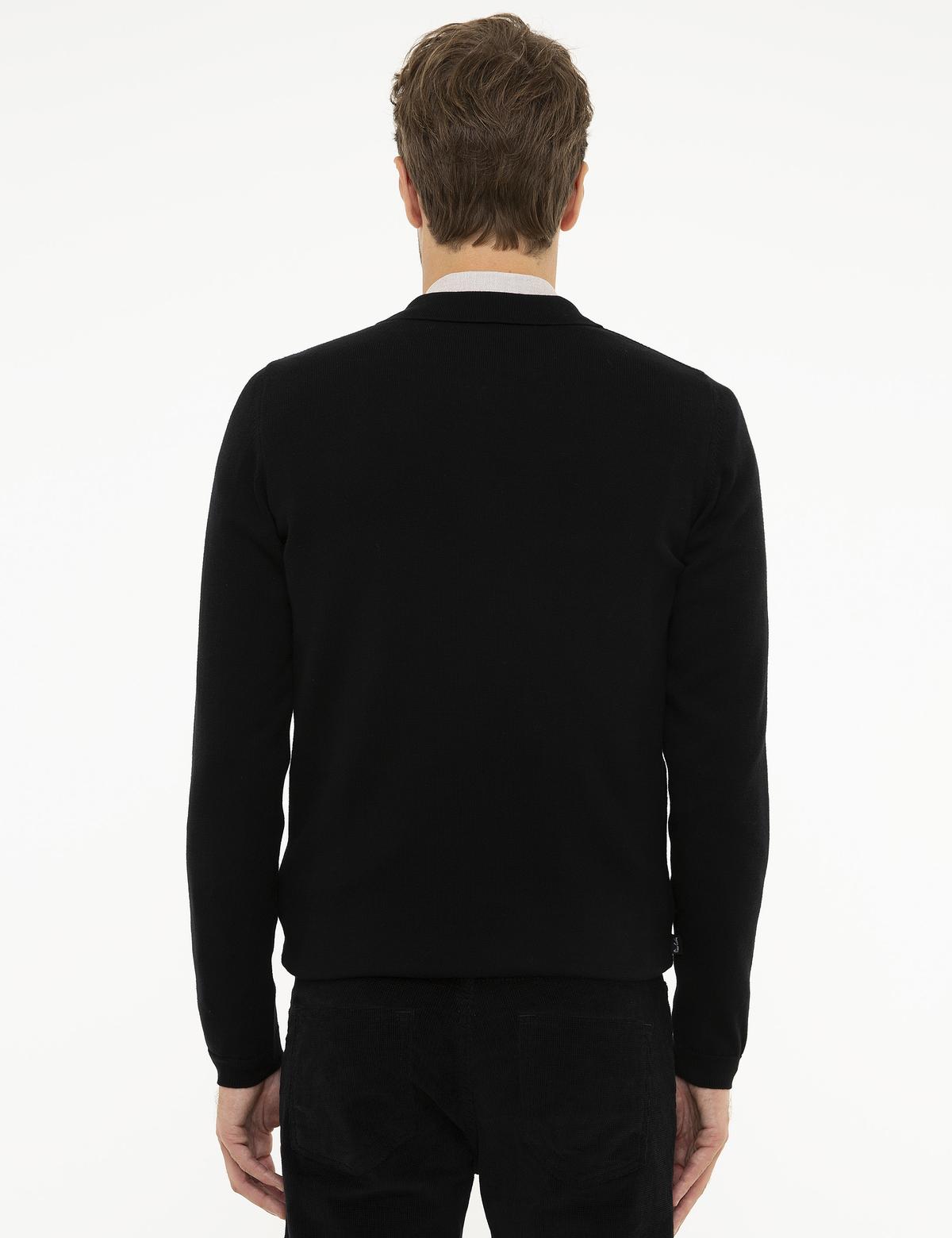 Siyah Slim Fit Triko Kazak - 50209906010