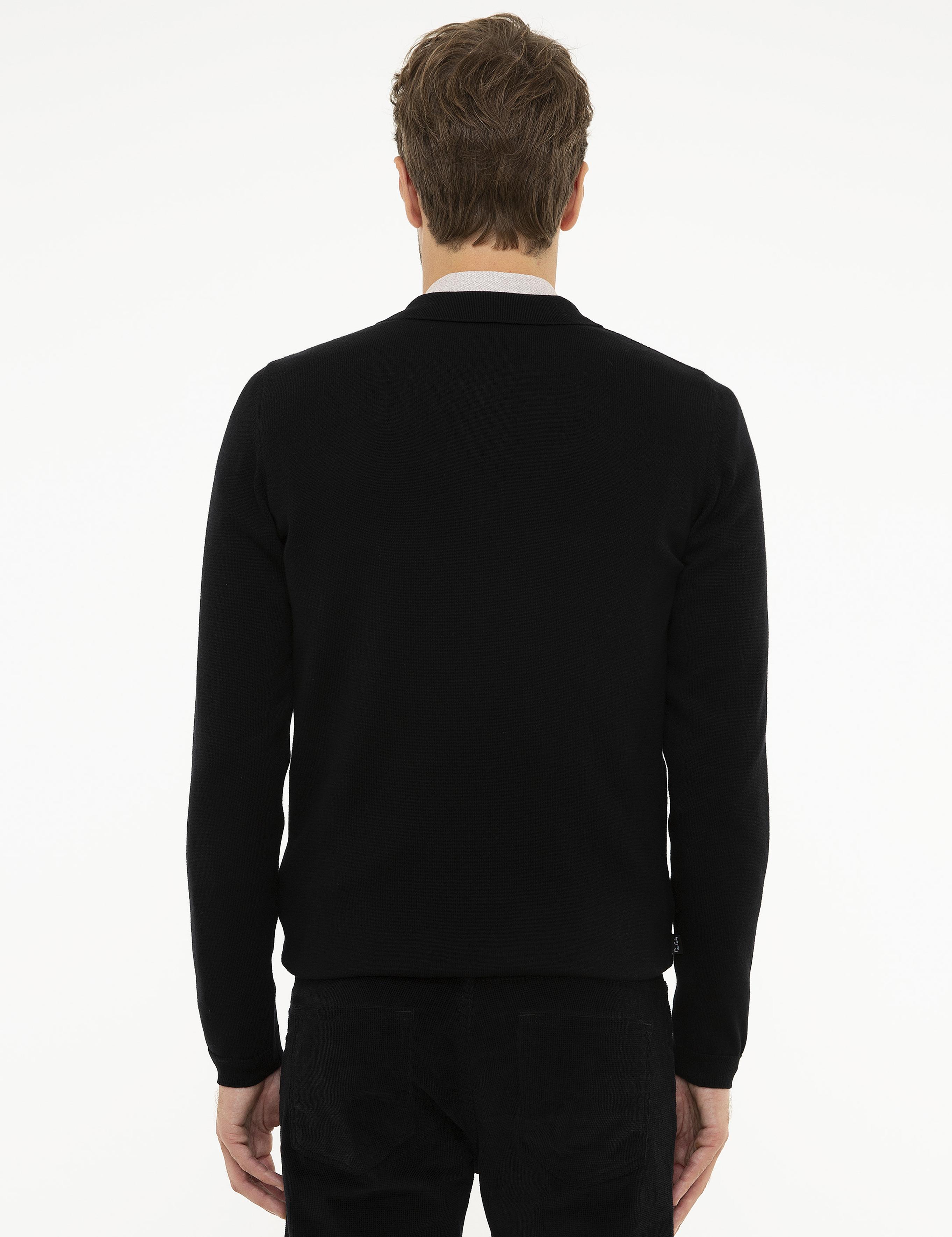 Siyah Slim Fit Triko Kazak