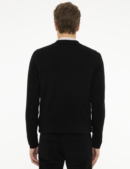 Siyah Slim Fit Triko Kazak - 50209906010