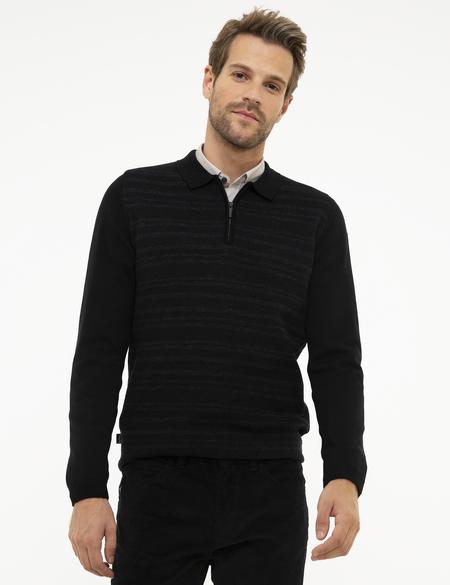 Siyah Slim Fit Triko Kazak - 50209906010