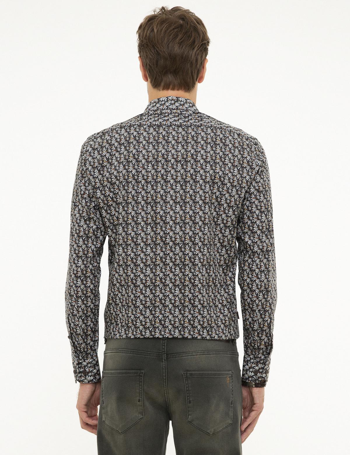 Kahverengi Slim Fit Uzun Kollu Gömlek - 50209320015