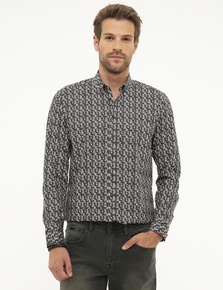 Kahverengi Slim Fit Uzun Kollu Gömlek - 50209320015