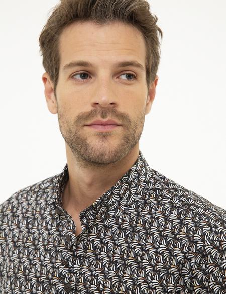 Kahverengi Slim Fit Uzun Kollu Gömlek - 50209320015