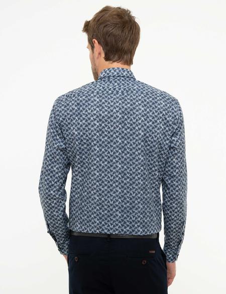 Lacivert Slim Fit Uzun Kollu Gömlek - 50209565001