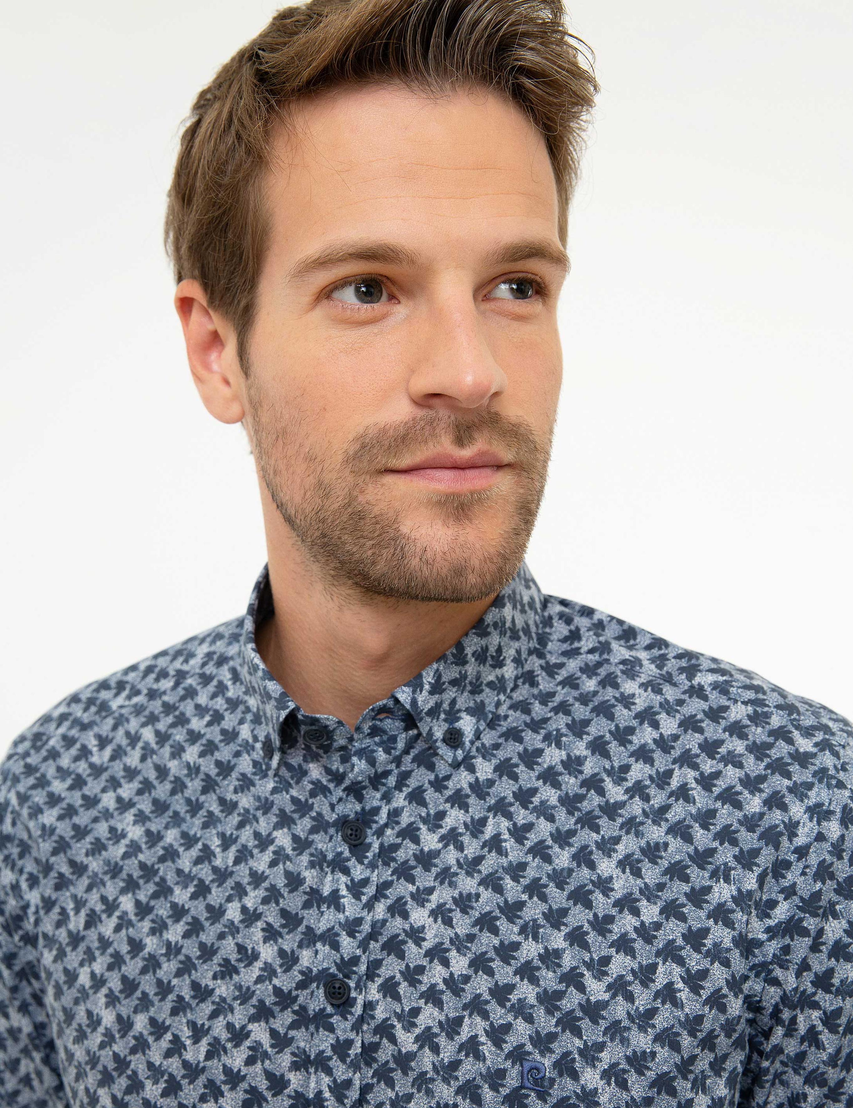 Lacivert Slim Fit Uzun Kollu Gömlek