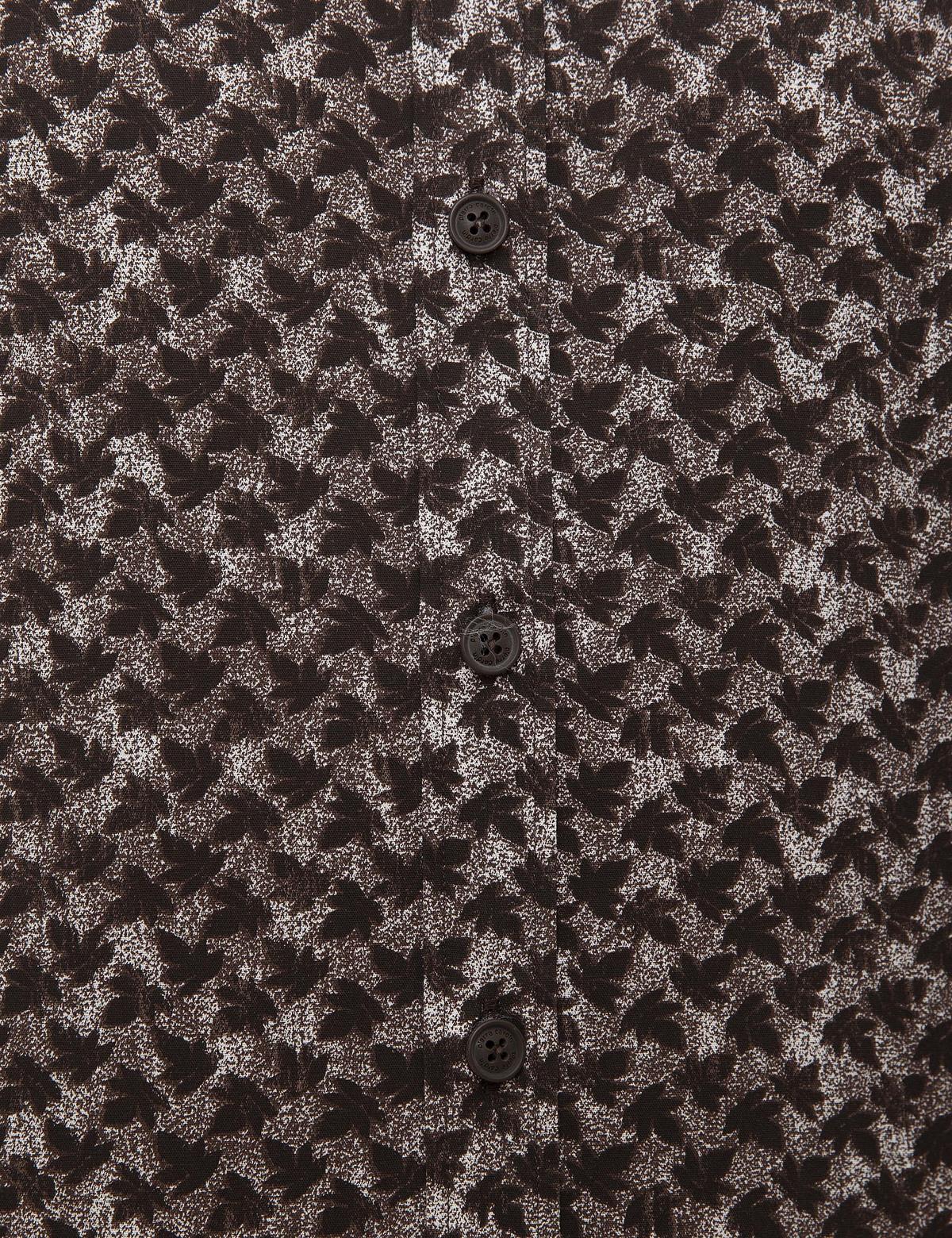 Kahverengi Slim Fit Uzun Kollu Gömlek - 50209565019