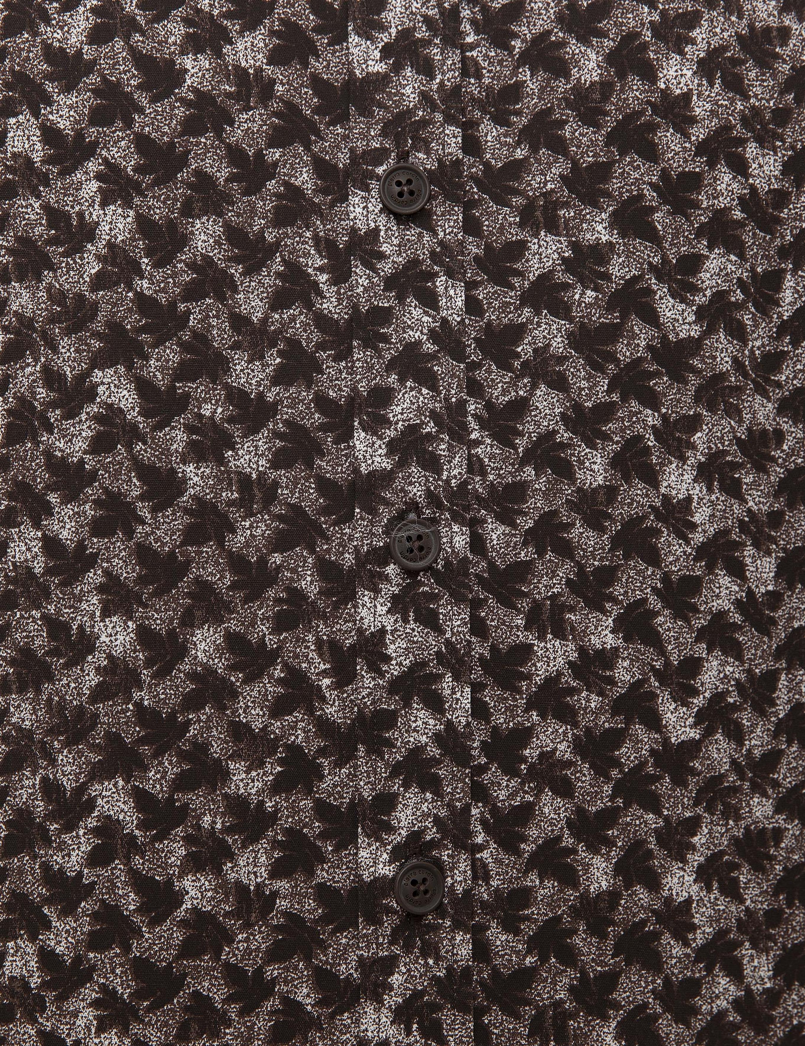 Kahverengi Slim Fit Uzun Kollu Gömlek