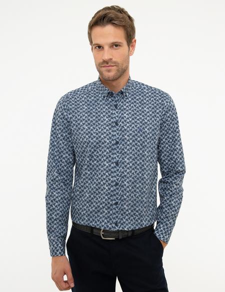 Lacivert Slim Fit Uzun Kollu Gömlek - 50209565001