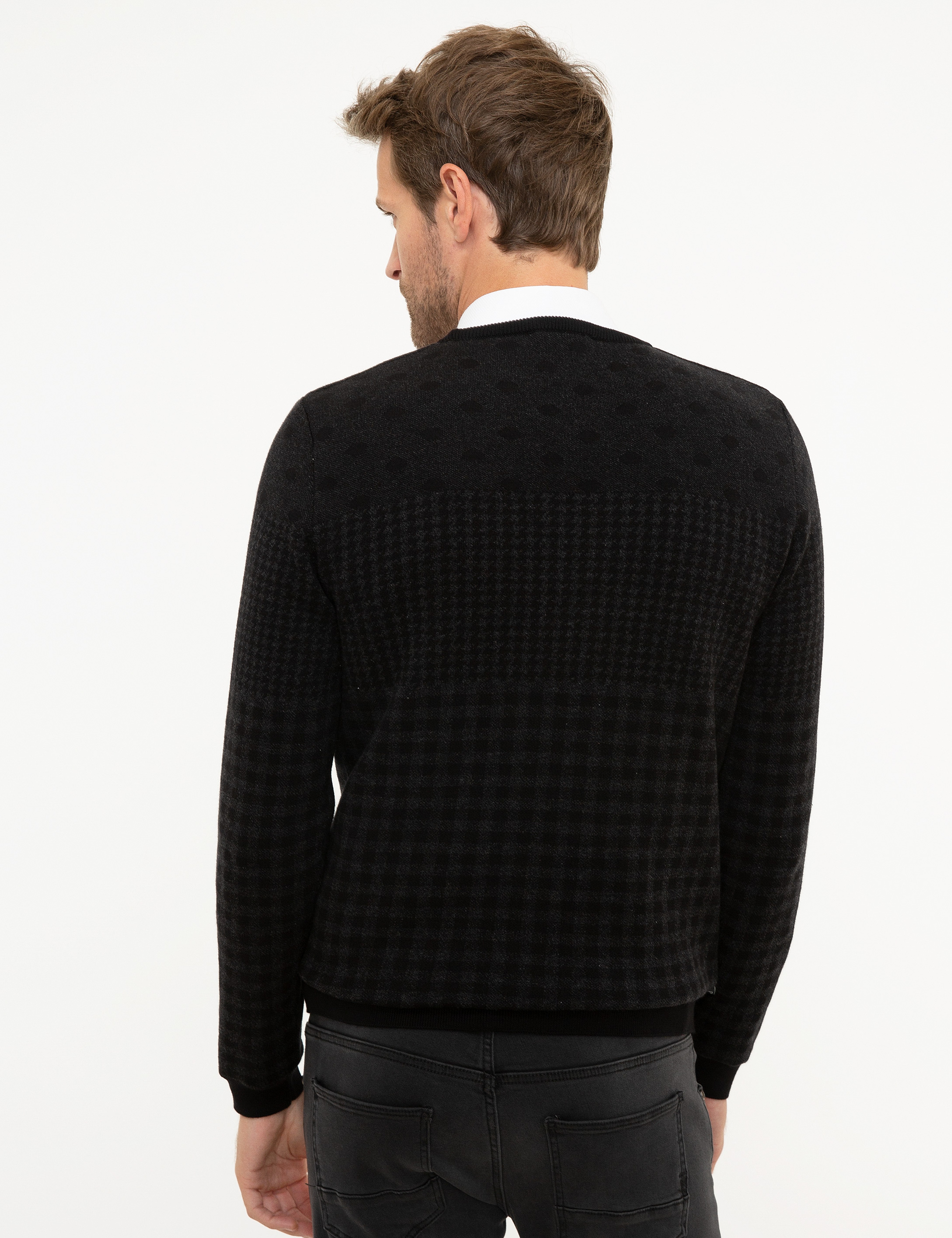 Siyah Slim Fit Triko Kazak