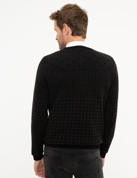 Siyah Slim Fit Triko Kazak - 50209908011