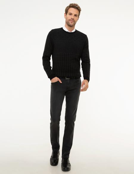 Siyah Slim Fit Triko Kazak - 50209908011