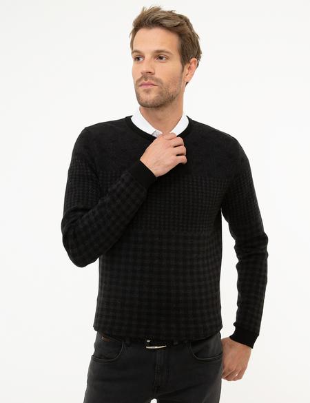 Siyah Slim Fit Triko Kazak - 50209908011