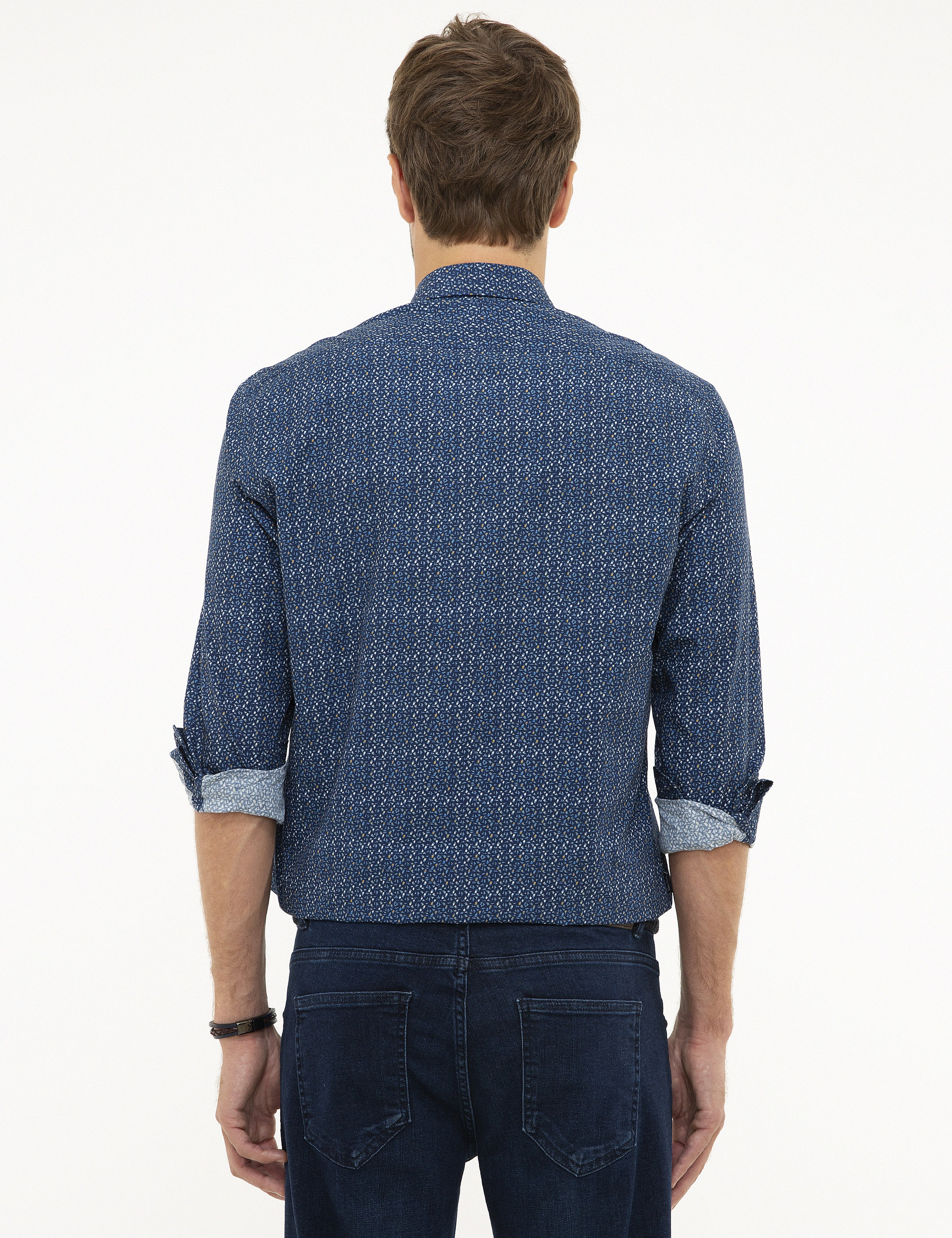 Lacivert Slim Fit Gömlek - Image 3