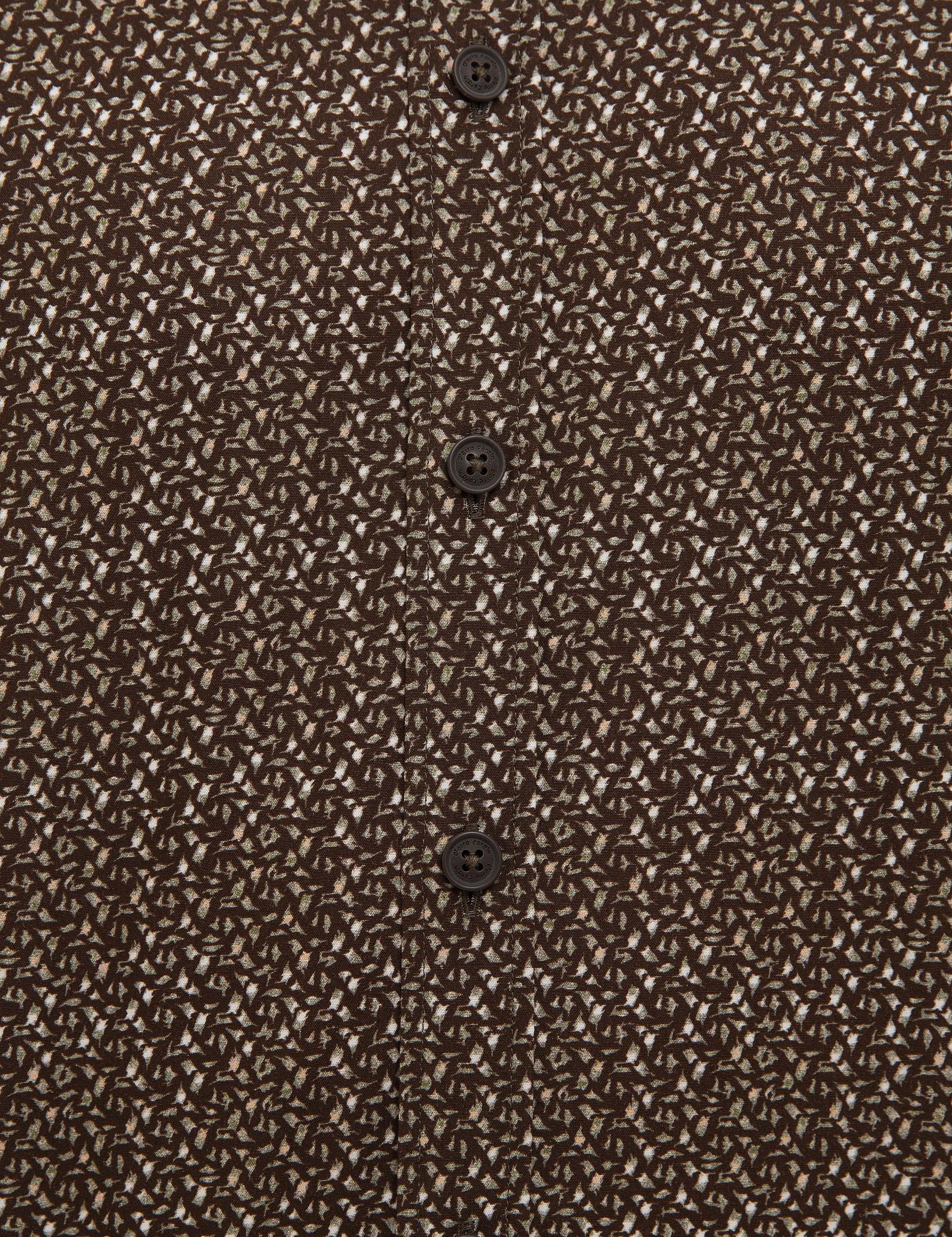 Kahverengi Slim Fit Uzun Kollu Gömlek