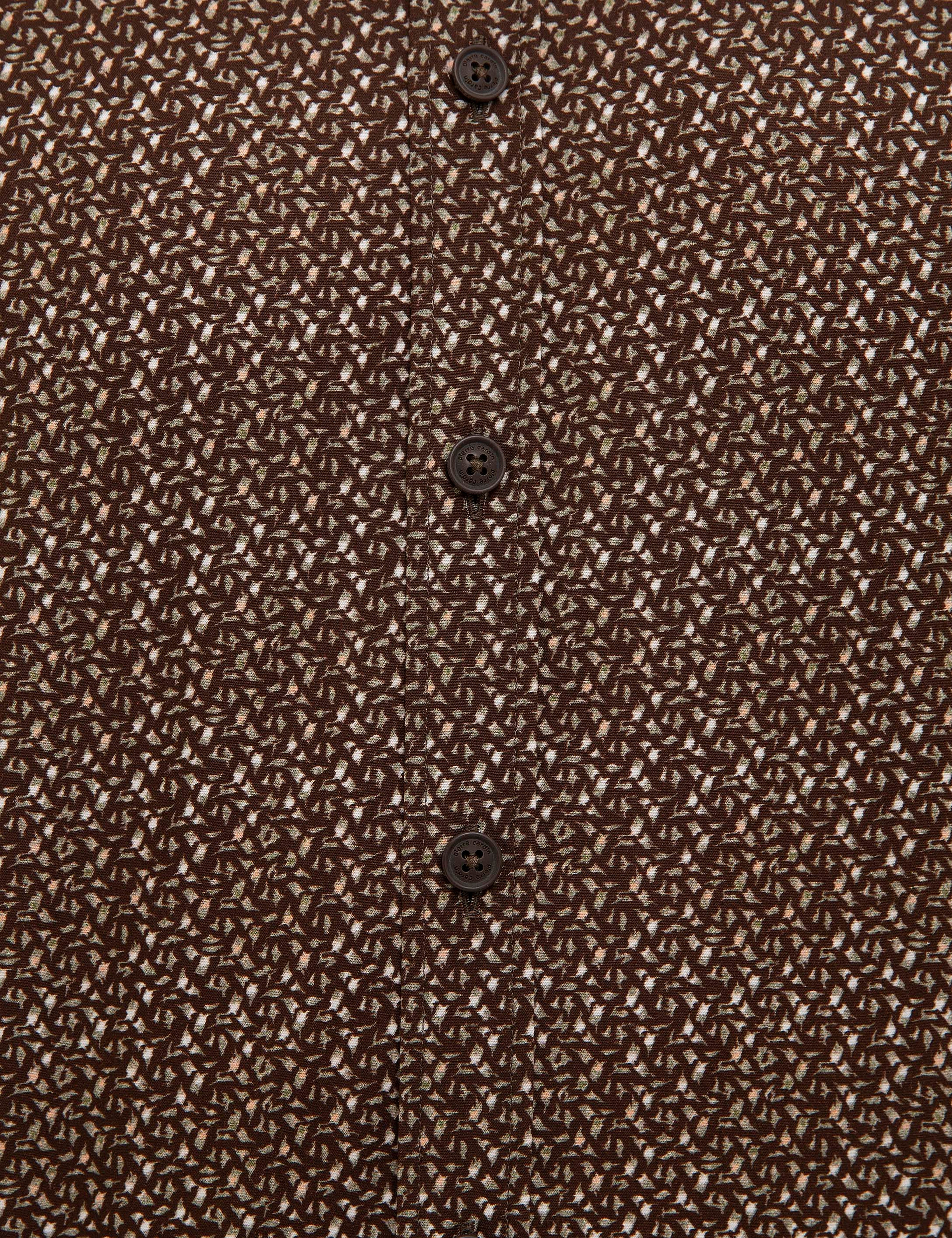 Kahverengi Slim Fit Uzun Kollu Gömlek - Image 5