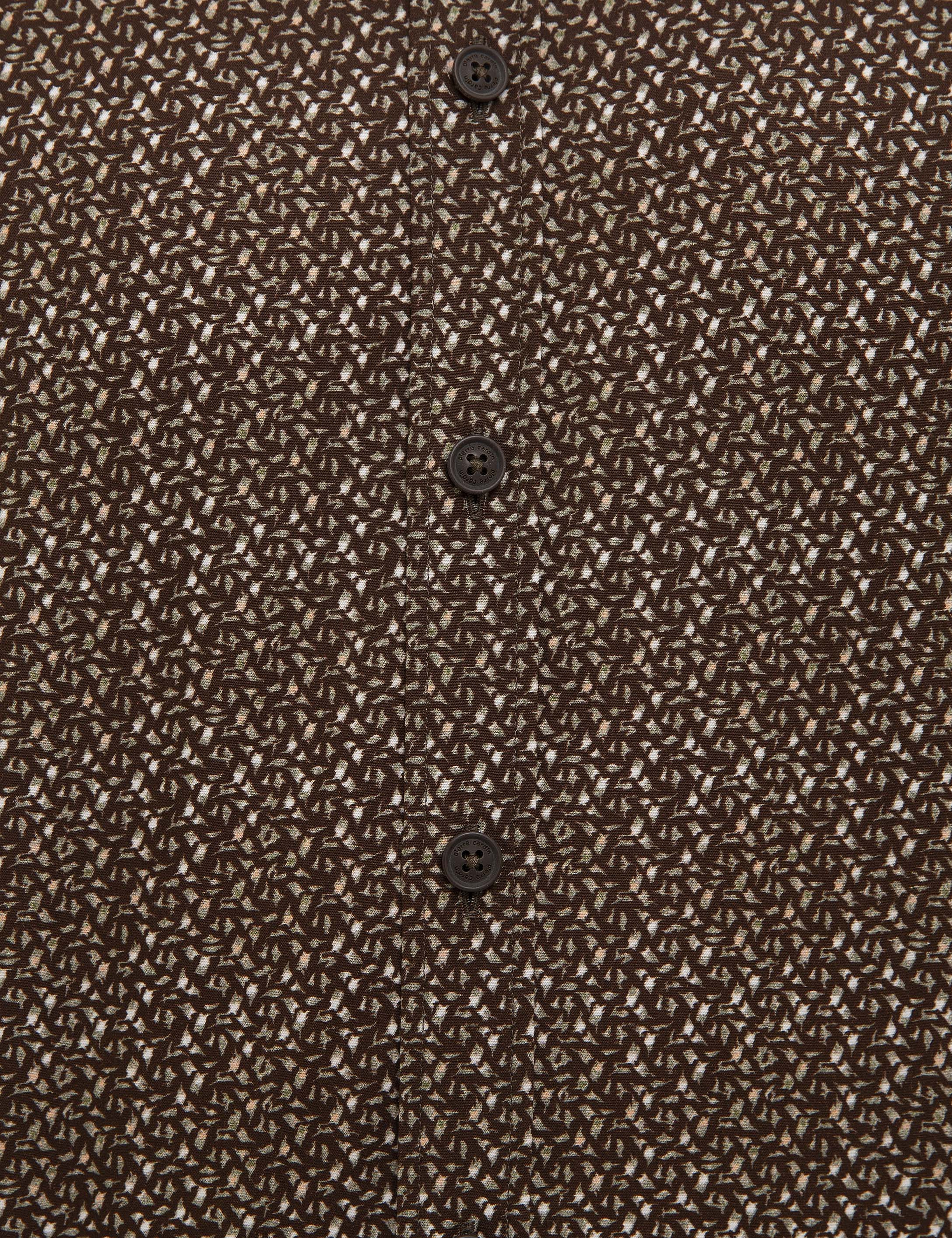 Kahverengi Slim Fit Uzun Kollu Gömlek