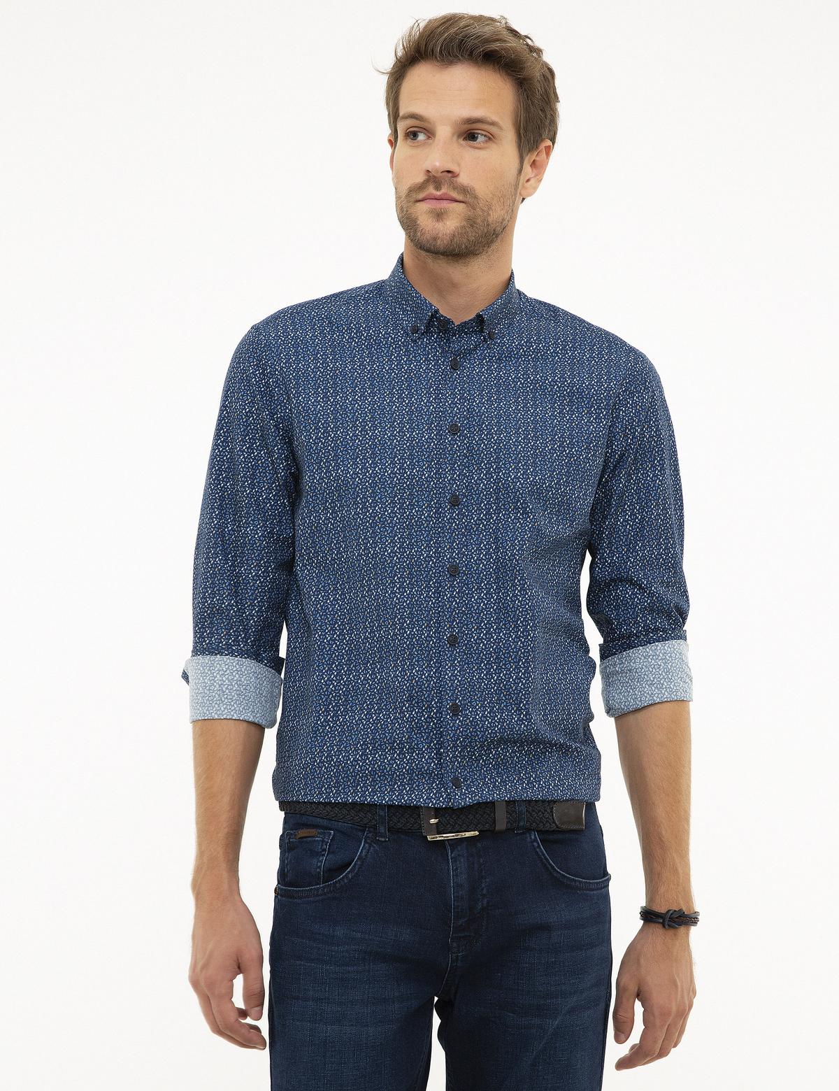 Lacivert Slim Fit Gömlek