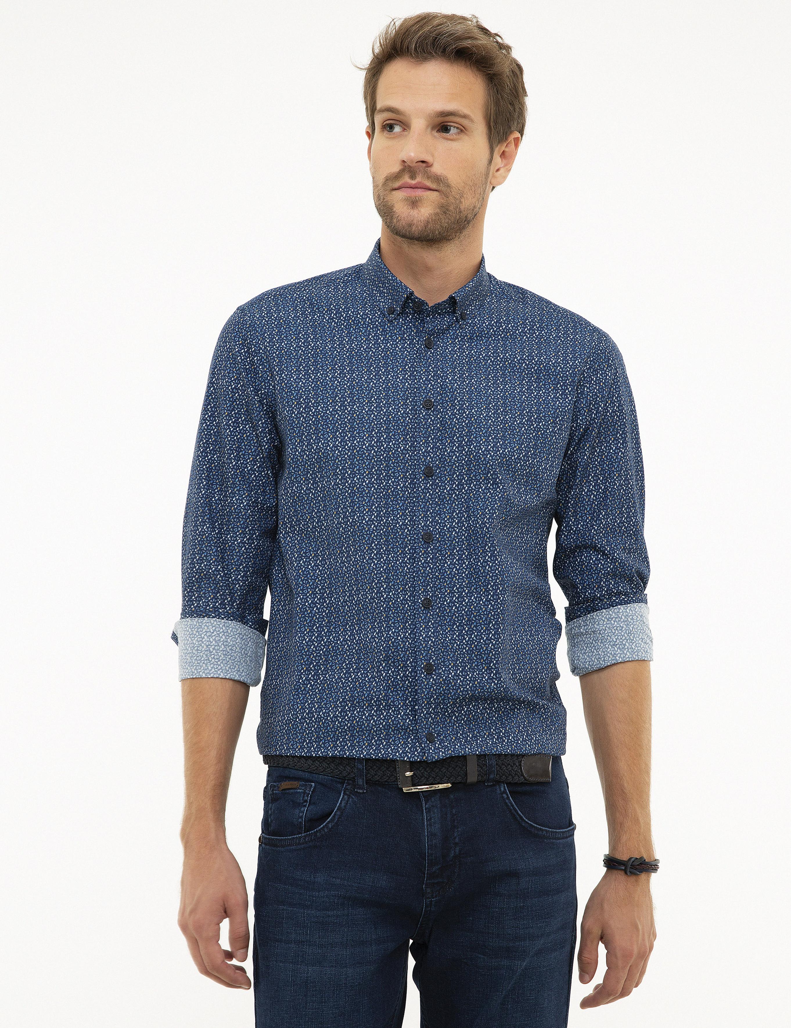 Lacivert Slim Fit Gömlek