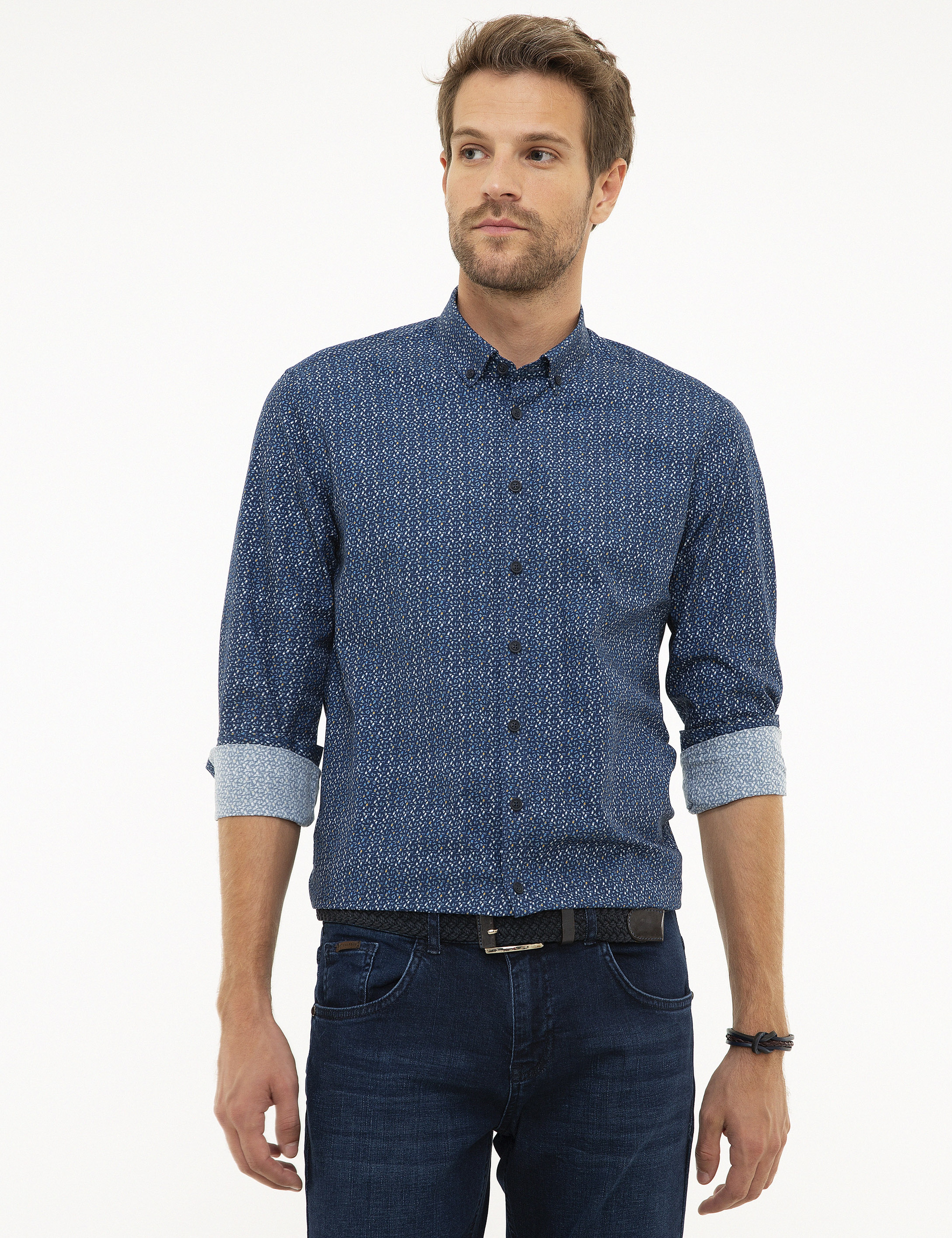 Lacivert Slim Fit Gömlek