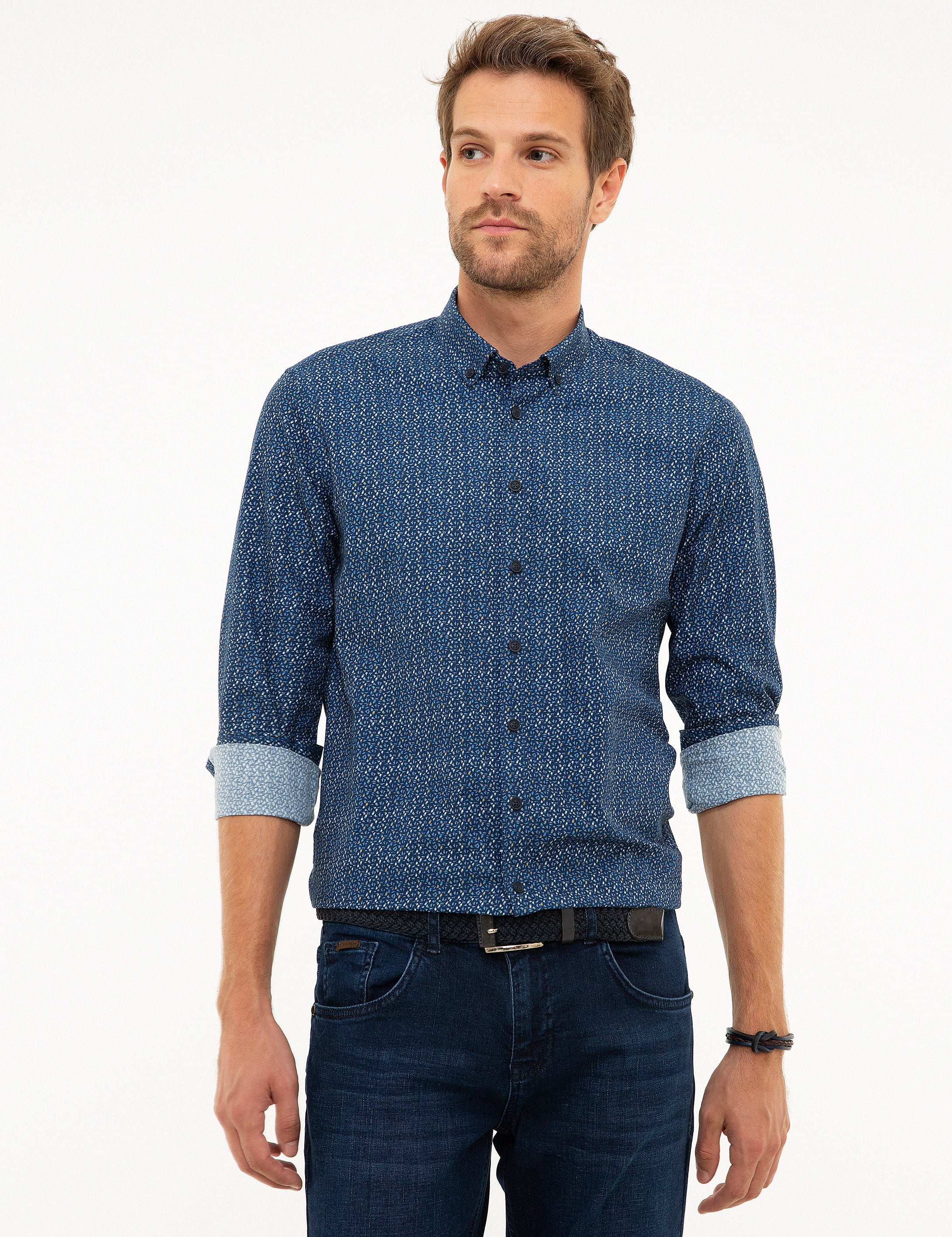 Lacivert Slim Fit Gömlek