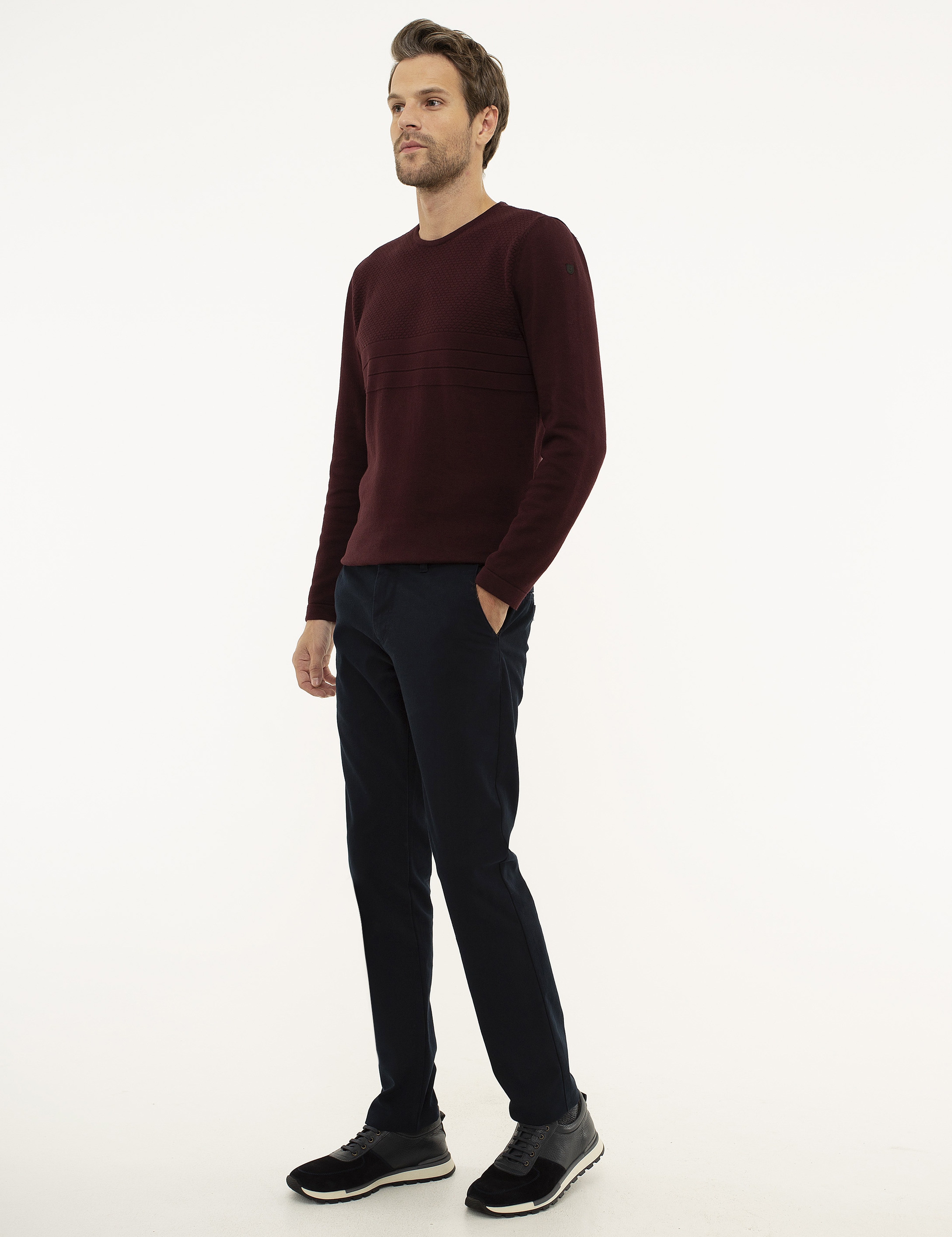 Lacivert Slim Fit Kanvas Pantolon - Image 2
